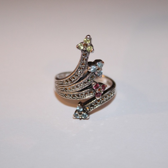 Jewelry - ring sterling silver multi color stones